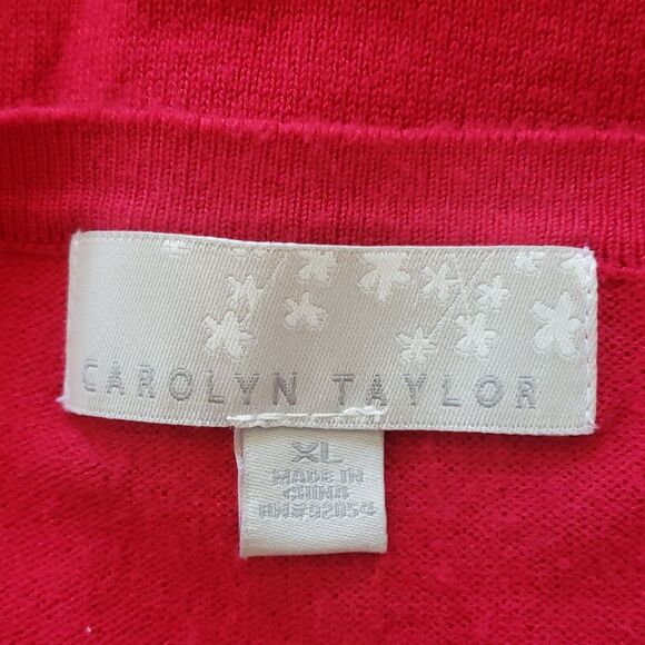 Vintage 80's Cardigan Sweater Black Soutache Red Faceted Buttons - Picture 12 of 14